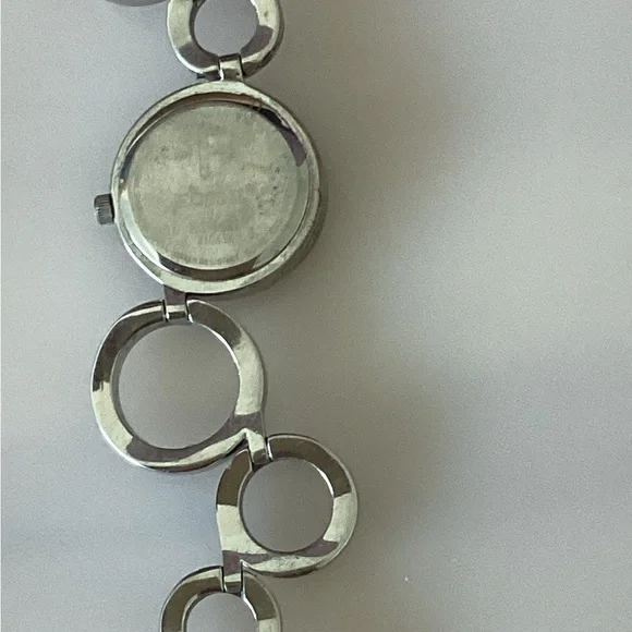 Fossil Y2k Modern Silver Circle-Link Wristwatch Bracelet - Picture 5 of 8